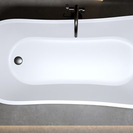 Wanna wolnostojąca czarny przelew oraz korek 170 cm Forte Hydrosan