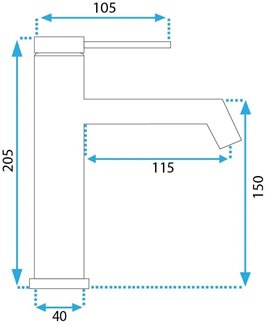 Inox bateria umywalkowa niska Foss Rea