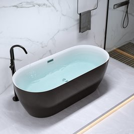 Wanna wolnostojąca czarno-biała 170 cm Cesana Hydrosan