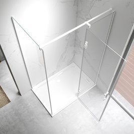 Biała kabina prysznicowa prostokątna drzwi uchylne 110x90 KZ03B