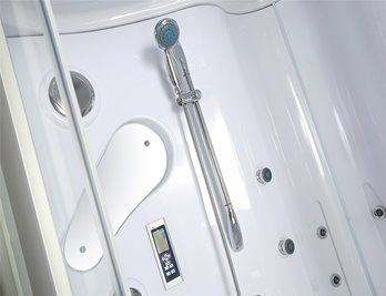 Duża wanno kabina Spa z hydromasażem + sauna parowa 155x155 cm MO-0543