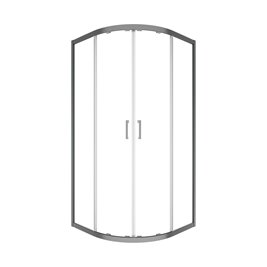 Stal szczotkowana kabina prysznicowa półokrągła szkło przeźroczyste 90x90 cm Modern Besco MPGM-90-190C