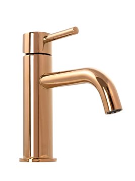 Miedź połysk Bateria umywalkowa niska kolor miedzi Lungo Rea