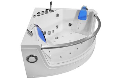 Wanna z hydromasażem przeszklona narożna 141x141 cm MO-0053N