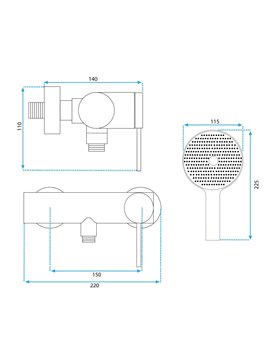 Inox bateria prysznicowa Foss Clif Rea