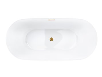 Wanna akrylowa, wolnostojąca Olvena Corsan 170 cm korek klik-klak złoty