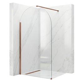 Miedź szczotkowana zaokrąglona ścianka prysznicowa Heaven Rea 120 cm Brush Copper