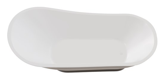 Czarno-biała wanna wolnostojąca 150 cm syfon klik-klak biały Gloria Besco