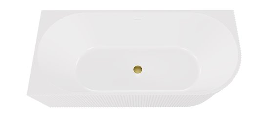 Denaya Besco biała wanna wolnostojąca 150 cm lewa syfon złoty WAS-150-DLG
