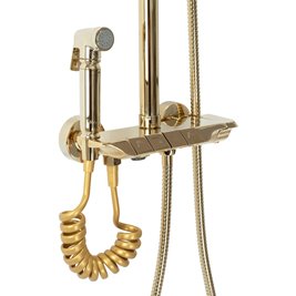 Złoty zestaw prysznicowy z wylewką Max Rea Gold