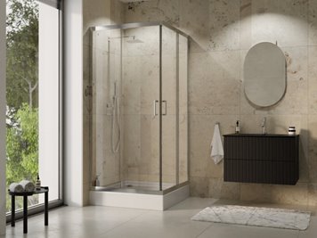 Kabina prysznicowa kwadratowa szkło grafitowe 90x90 185 cm Modern Besco