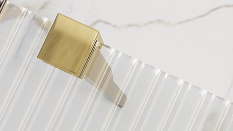 Złota szczotkowana ścianka prysznicowa walk-in 90 cm Aero Intimo Rea