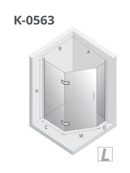 Kabina pięciokątna 80x100 lewa K-0563 New Azura New Trendy