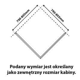 Czarna kabina prysznicowa 80x80 kwadratowa drzwi pełne uchylne KZ04BB