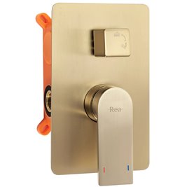 Złoty szczotkowany zestaw prysznicowy podtynkowy Verso Rea