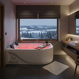 Wanna z hydromasażem asymetryczna Carmen 631 P 180x120