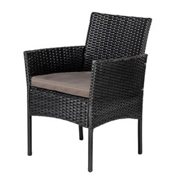 Zestaw mebli ogrodowych z technorattanu stół, sofa, krzesła dla 4 osób Luiza czarny