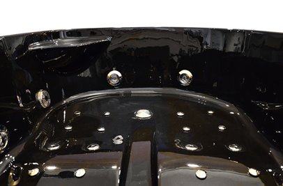 Czarna wanna z hydromasażem dwuosobowa 180x120 cm MO-1631BHC Lewa