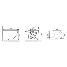 Biała miska wc wisząca Rimless Prima Tornado PRIMA-WH-TR-02 Hydrosan