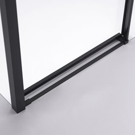 Czarna prostokątna kabina prysznicowa Super Slim Nova 90x80 drzwi rozsuwane