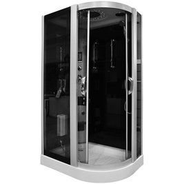 Kabina prysznicowa z hydromasażem na niskim brodziku 120x85 prawa MO-09914P