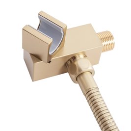 Złoty szczotkowany zestaw prysznicowy podtynkowy z termostatem Fenix Davis Rea