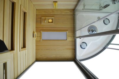 Sauno kabina prysznicowa 180x110 cm MO-1751W PRAWA TRIO