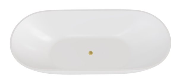 Moya Besco matowa wanna wolnostojąca 170 cm korek klik-klak czyszczony od góry złoty WMMB-170MKG