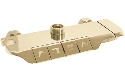 Złoty zestaw prysznicowy z wylewką Max Rea Gold