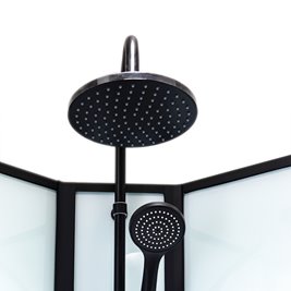 Kabina prysznicowa półokrągła zabudowana na wysokim brodziku 80x80 Nina