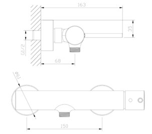 Bateria prysznicowa natynkowa chrom Ultimate ABUL301111 Avapax