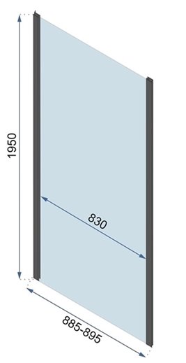 Złota kabina prysznicowa przyścienna drzwi rozsuwane 100x90 Rapid Slide Rea