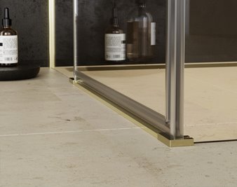 Złota kwadratowa kabina prysznicowa 90x90 lewa Pixa Gold Besco