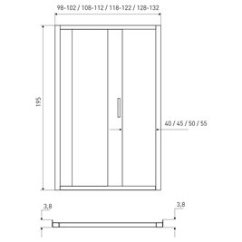 Drzwi prysznicowe rozsuwane 130 cm Solid DS Kerra zdjęcie 4