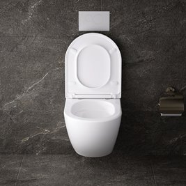 Biała miska wc wisząca Rimless Nero Tornado NERO-WH-02 Hydrosan