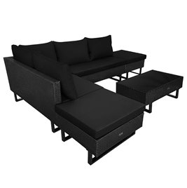 Zestaw mebli ogrodowych z technorattanu narożnik tarasowy Lime czarny