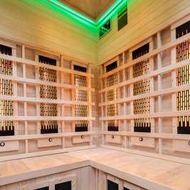 Sauna na podczerwień 3-osobowa 120x120 cm grzejniki kwarcowe i karbonowe Alta6 Infrared