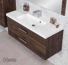 Szafka łazienkowa wisząca z umywalką 100 cm 39/2 Fokus kolor orzech