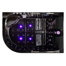 Czarna wanna z hydromasażem asymetryczna Venezia 761 Fala 180x120 prawa