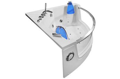 Wanna z hydromasażem przeszklona narożna 141x141 cm MO-0053N
