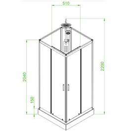 Kabina prysznicowa zabudowana na niskim brodziku kwadratowa 100x100 LISA-100