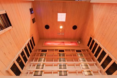 Sauna na podczerwień trzyosobowa panele sól himalajska 150X120X190CM MO-EA3R Infrared Mazur