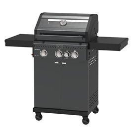 Grill gazowy ZEUS-B kolor czarny ruszt żeliwny moc 11,5 kW + pokrowiec + palnik boczny