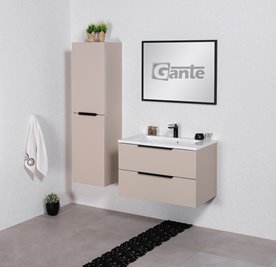 Szafka łazienkowa wisząca z umywalką 80 cm 46/2 Sydney Smooth kolor Macadamia