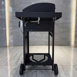 Grill gazowy APOLLO-A kolor czarny ruszt żeliwny moc 8,5 kW + pokrowiec + palnik boczny