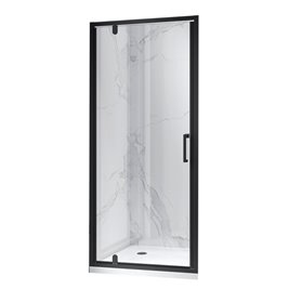 Drzwi prysznicowe uchylne do wnęki kolor profili czarny mat 90 cm ZES-KZ18C-BL-90
