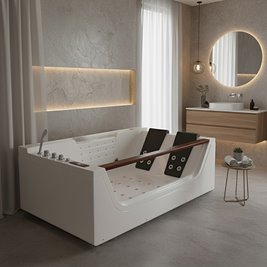 Wanna z hydromasażem prostokątna podgrzewacz wody 180x120 cm Imperia 610