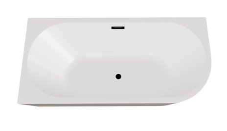 Wanna przyścienna czarno-biała narożna lewa syfon z przelewem czarny 170 cm Zoya B&W Besco WAS-170ZBLC