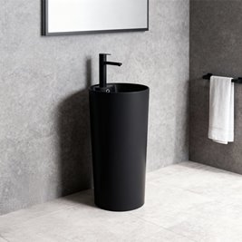 Umywalka wolnostojąca ceramiczna owalna czarny mat 85x40 cm LINO-MTB-400