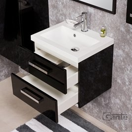 Szafka wisząca kolor czarny z umywalką 50/39/2 seria Fokus C